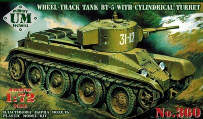 Unimodels UM 360 - Wheel Track Tank BT 5 with Cylinrical Turret - 1:72