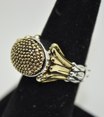 F004 Chic Vintage style high-quality two tone design fashion ring  Size 6/7