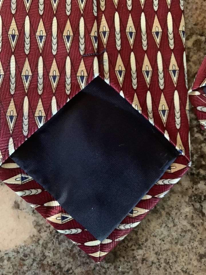 Romario Manzini 领带 100% 真丝栗色 — 第 3/4 张图片