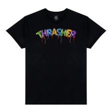 Thrasher Magazine BALLOONS Logo Skateboard T Shirt BLACK