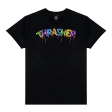 Thrasher Magazine BALLOONS Logo Skateboard T Shirt BLACK