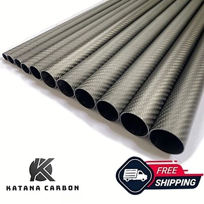 KATANA CARBON Tubo de fibra de carbono mate 3k longitud 1000 mm todos los tamaños OD de 8 mm a 62 mm sarga