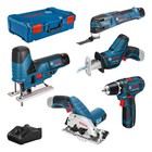 Bosch 5er Werkzeug-Set 12V: GSR+GST+GOP+GKS+GSA + 3x GBA 3,0Ah + GAL + XL-BOXX