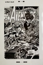 Production Art AVENGERS #370 cover, STEVE EPTING art, 11x17