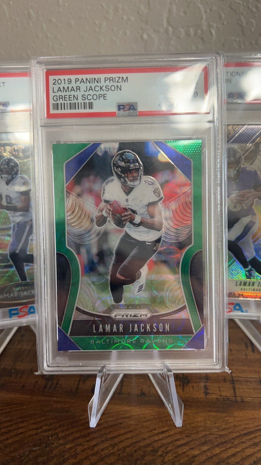 LAMAR JACKSON 2019 Panini Prizm 71 Green Scope Prizm 71/75 PSA 9 MINT RAVENS 🔥