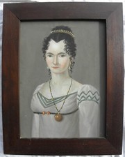 Artista attivo in Italia nell’ ‘800 Ritratto di gentildonn OLIO su TELA cm 32x24