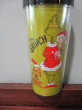 2014 DR.SEUSS  THE GRINCH PLASTIC 16 OZ TRAVEL COFFEE SODA WATER MUG NOS