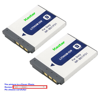 Kastar Battery BD1 for Sony NP-BD1 FD1 Type D CyberShot DSC-T77 T90 T900 TX1 G3