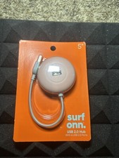 Surf ONN USB 2.0 Hub with 4 USB 2.0 Ports in 1 Connection 5" Cable PINK