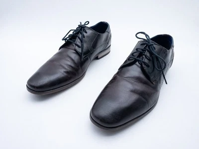 Bugatti Chaussures À Lacets Marron En Cuir Taille EU 42 - Photo 1/4
