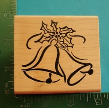 DeNami Design CHRISTMAS BELLS Rubber Stamp Holly Berries