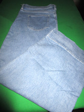 EUC LANDS END WIDE LEG CROPPED JEANS BLUE SIZE 16