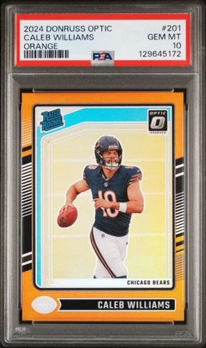 Graded 2024 Donruss Optic Caleb Williams #201 /249 Orange Rookie Card PSA 10