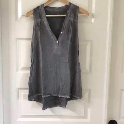 Distressed Gray Sleeveless Blouse, Grunge, Gothic, Fairy goth, Whimsigoth