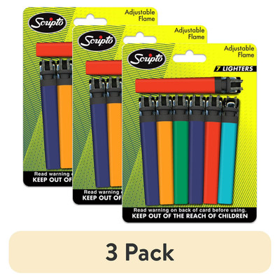 Lighters Scripto Views, Adjustable Flame, Pocket Lighter, Multi-Color (21 Count)