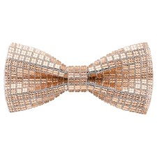 Rhinestone Bow Ties for Men Pre-tied Sequin Diamond Mens Women Champagne