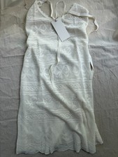 LoveShackFancy Laurelin Lace Halter Mini Dress in Ivory