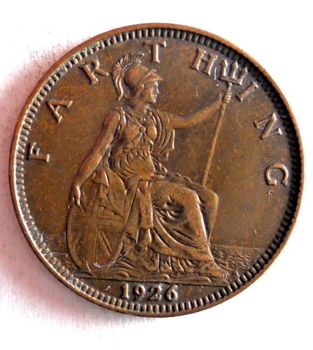 1926 George V Farthing — photo from the most recent tracked eBay sale