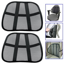 2 Cool Vent Cushion Mesh Back Lumber Support Car Office Chair Truck Seat Black