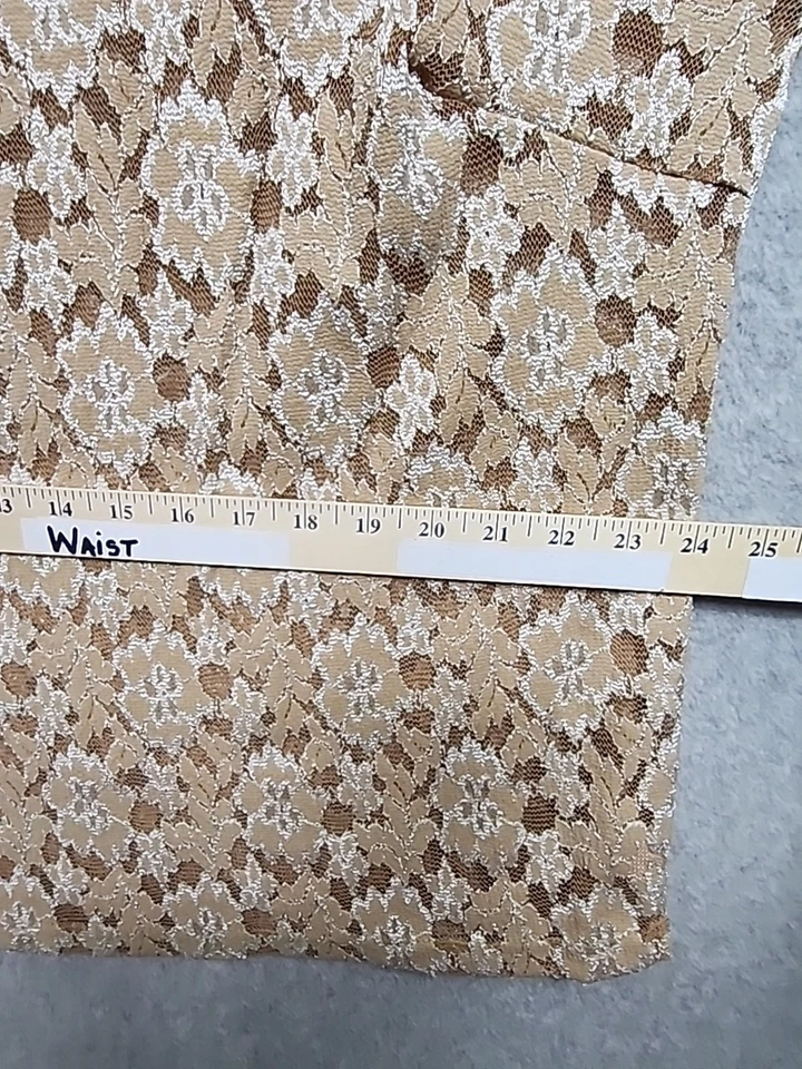 ninety woman 3X sleeveless floral net top Brown Beige Stretch - Image 3 of 4