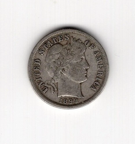 US 1899 ONE DIME 10 cents Barber silver coin you grade