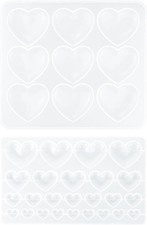 2 Pcs Heart Silicone Mold, Shape Epoxy Mold for DIY Jewelry Transparent