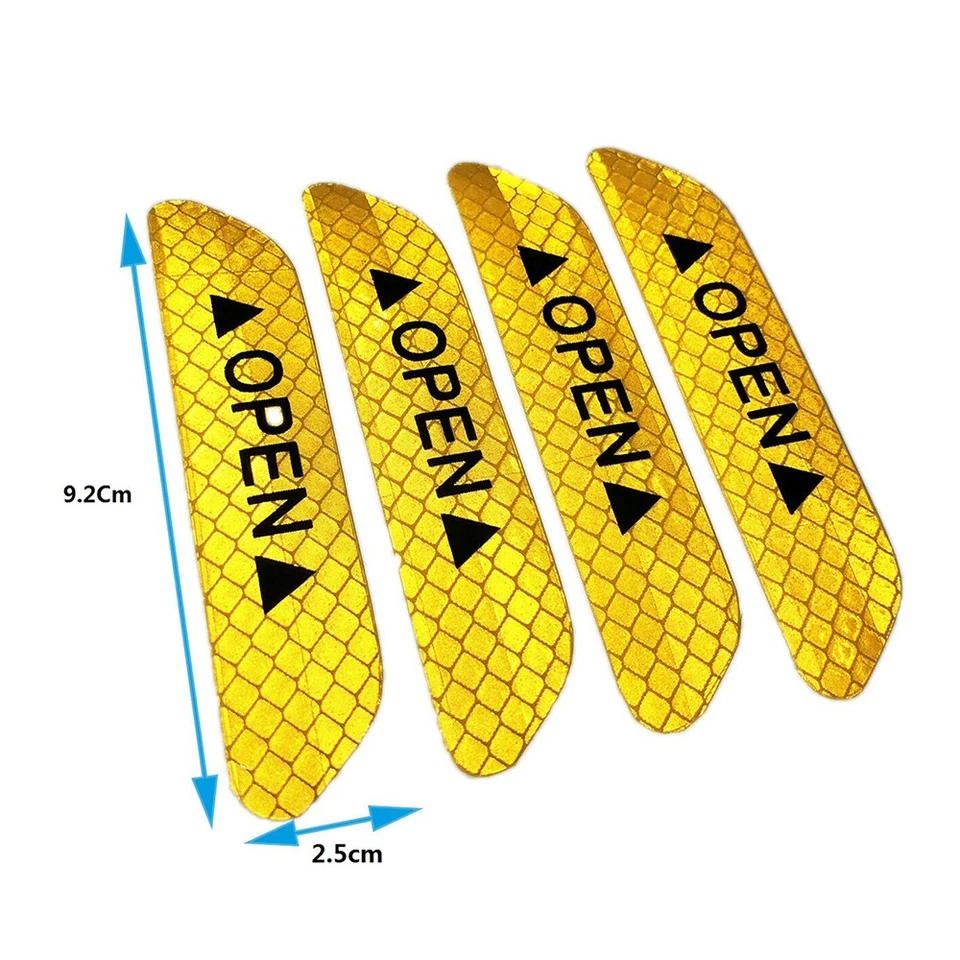 Cinta adhesiva reflectante abierta para puerta de coche 4 piezas calcomanía advertencia de seguridad universal naranja Foto 2 de 4