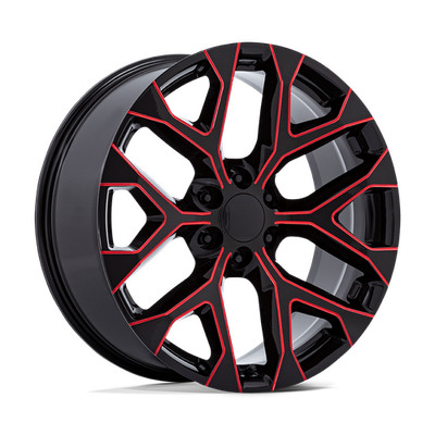 20x9 Performance Replicas PR177 Gloss Black Red Wheels 6x5.5 (24mm) Set of 4