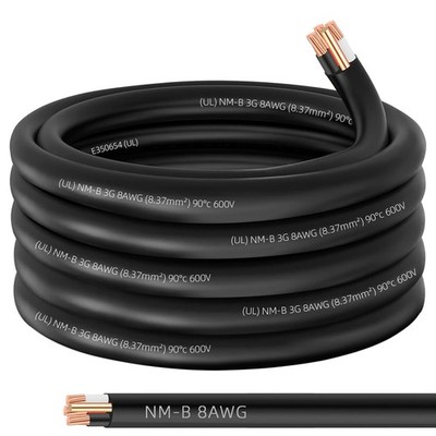 8/3 NM B Wire 25FT 8 AWG 3 Conductor Residential