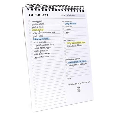 To Do List Notepad: With Multiple Functional Sections - 6.5 x 9.8 60 Sheets -...