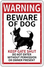 Warning Beware Of Dog Keep Gate Tin Metal Signs Home D cor 8x12