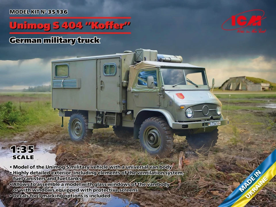 Modellino camion militare 1/35 Unimog S 404 German military truck ICM 35136 - Immagine 2 di 4
