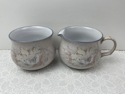 Denby Tasmin Milchkännchen & Zuckerdose super Zustand (Teegröße)