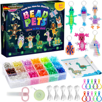 Funtopia Perlentiere Bastelset Kinder, Glow In The Dark Pony Beads, SchlüSselanh