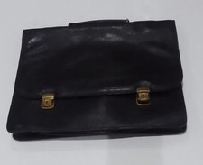 Gerald Henon Briefcase Black 40 x 30cm Top Handle 3 Compartments Bag Laptop Case