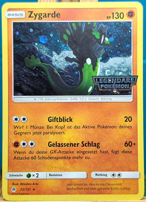 POKEMON - Grauen der Lichtfinsternis - Zygarde - 72/131 - HOLO STAMP - deutsch