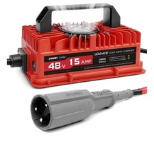 EPOWREY 15 AMP 48 Volt Golf Carts Battery Charger for Club Car 3-Pin Round Plug