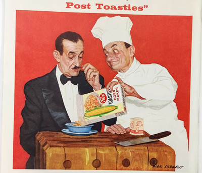 Chef Dick Sargent Art Post Toasties Corn Flakes Cereal 1959 Ad Magazine Print