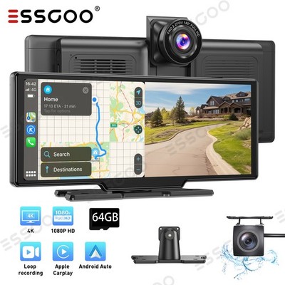 10,26'' Dashcam Android Carplay Autoradio DVR NAVI WiFi Rückfahrkamera mit 64GB