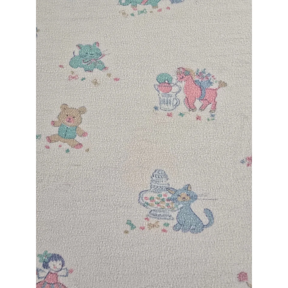 Manta Receptora Bebé Vintage Años 90 Envoltura Animales Muñecas Estampado Pastel 41x26 Foto 3 de 4