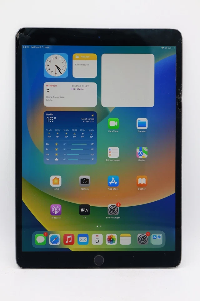 Apple iPad Air 3.Gen 256GB WLAN 10,5" Grau A2152 Displayschaden #5919