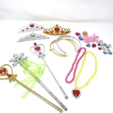 Multicolor Princess Dress Up Accessory Set Kids Tiara Wand Jewelry Gift Costume