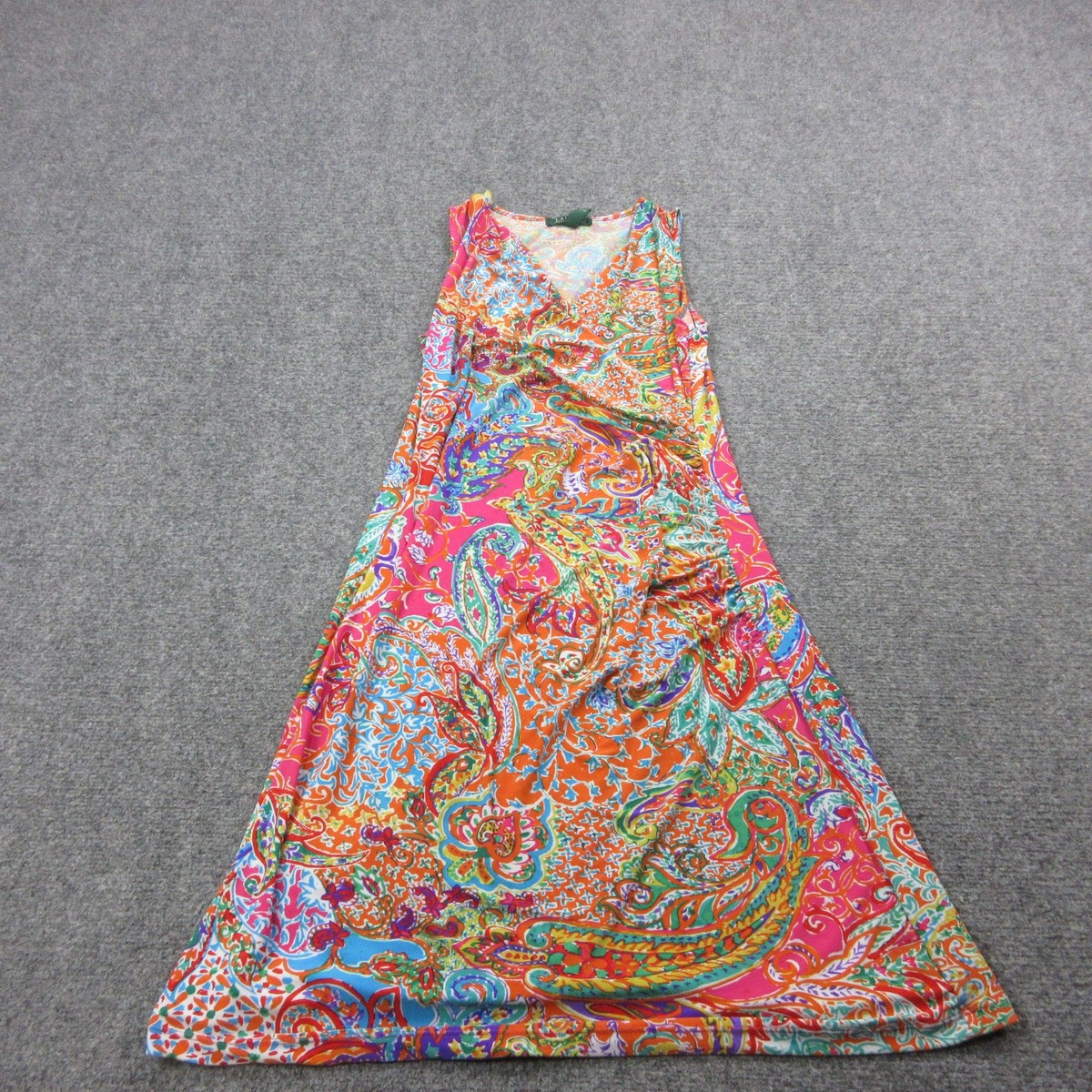 ralph lauren paisley jersey dress Lauren Ralph Lauren Plus Size Paisley Jersey Dress Women's Dress Classic Red Multi : 22W