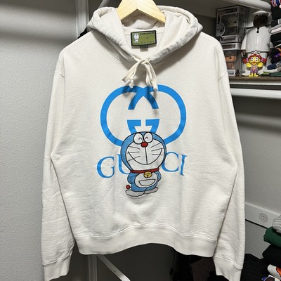 Gucci x Doraemon Cream Classic Logo Hoodie Men s Size Small