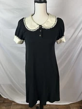 Innocent World Dress Black Round Collar Velour Cutsew Small/ Medium