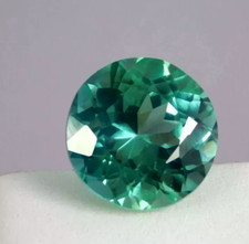 Flawless 6.02 Ct Natural Green Sapphire GIE Certified Round Cut Loose Gemstone
