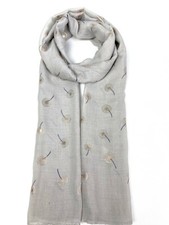 Ladies Pretty Metallic Dandelion Flower Foil Print Lightweight Scarf Women Shawl