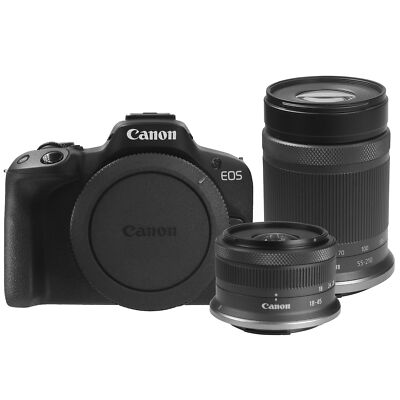 Canon EOS R50 Mirrorless Camera with RF-S 18-45mm f/4.5-6.3 Lens + 55-210mm Lens