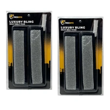 TrexNYC Seat Belt Comforter: Bling Car Accessories, Bling/Silver, 2 Packs