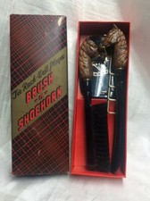 Vntg. Tie Rack-Wall Plaque Brush-N-Shoehorn Horsehead design Plastic W/box 5400